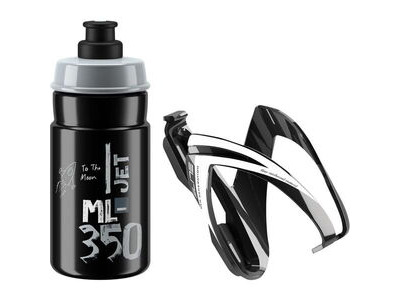 ELITE Ceo youth bottle kit incl cage & 66 mm, 350 ml bottle Youth Bottle kit includes cage & 350 ml bottle Jet Black  click to zoom image