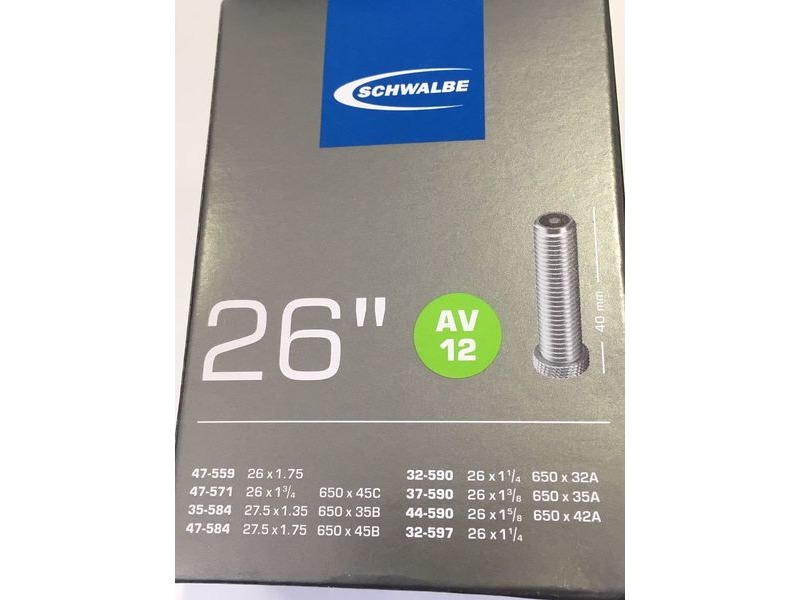 SCHWALBE Tube 26 x 1 3/8 (3/4) with Auto Valve AV12 click to zoom image