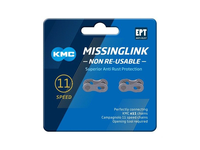 KMC CHAINS MISSING LINK 11spd Antirust  Non Re-Useable click to zoom image