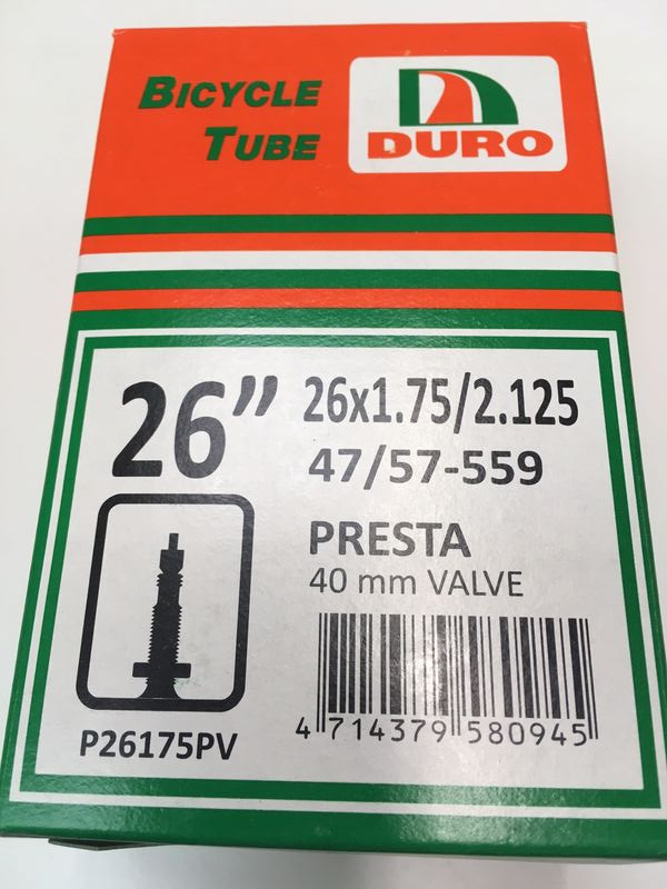 DURO 26x1.75/1.90/2.125 presta inner tube click to zoom image
