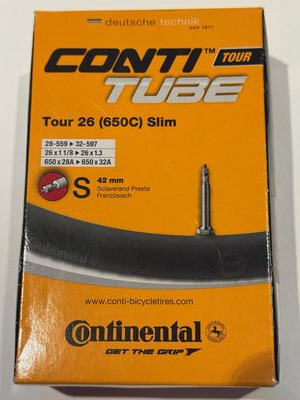 CONTINENTAL Tour 26 (650c) slim 26 x 1 1/8 - 1.3in Presta Tube