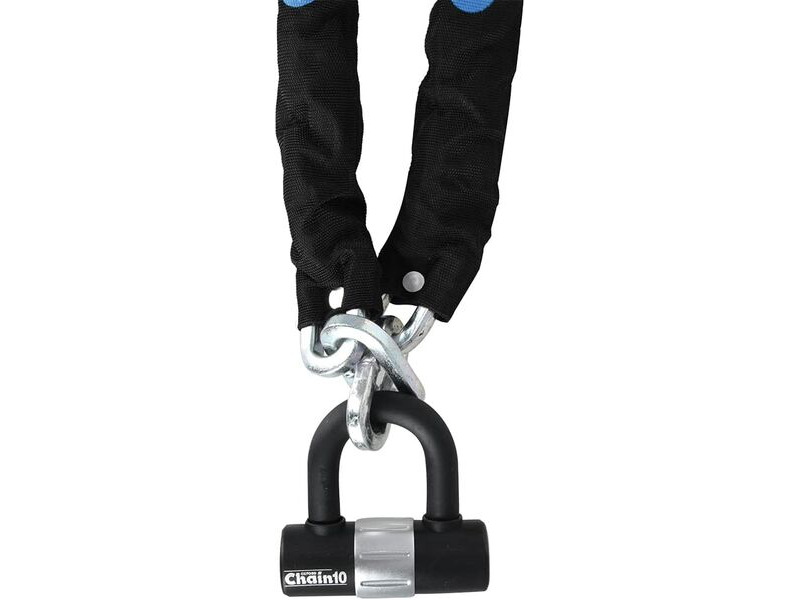 OXFORD PRODUCTS 10 Square Link Chain with Double Locking Padlock Black, 1.4 x 10 mm click to zoom image