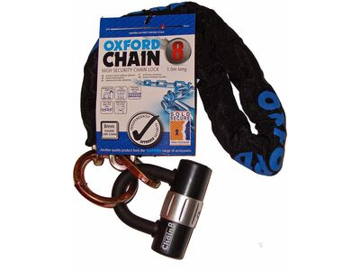 OXFORD PRODUCTS Chain 8 Chain Lock and Mini Shackle, 8 mm x 1000 mm