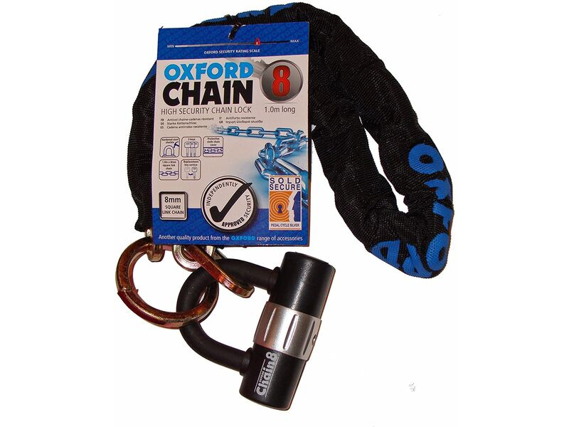 OXFORD PRODUCTS Chain 8 Chain Lock and Mini Shackle, 8 mm x 1000 mm click to zoom image
