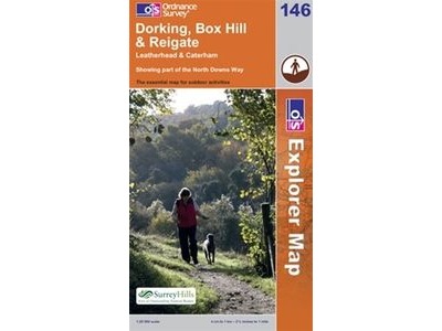 ORDINANCE SURVEY Explorer Map 146 Dorking, Boxhill and Reigate click to zoom image