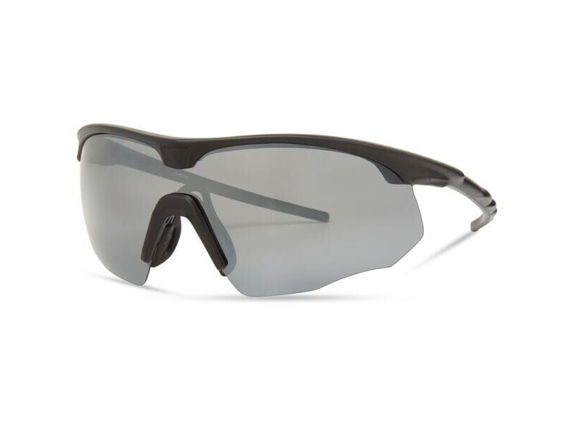 MADISON Shields Matt Black Sunglasses- 3 Polarised Lens Pack-Silver Mirror/Bronze/Yellow click to zoom image