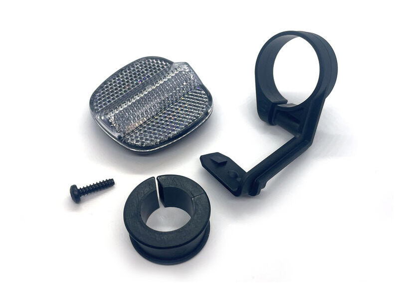 UNBRANDED Front Bicycle Reflector with Universal Handlebar Bracket click to zoom image