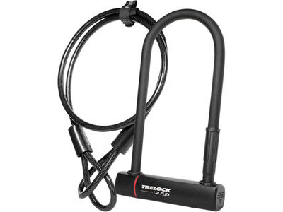 TRELOCK U4 230mm Lock and Flex Cable Sold Secure Silver