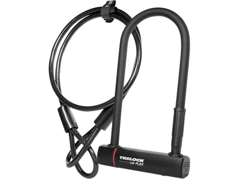 TRELOCK U4 230mm Lock and Flex Cable Sold Secure Silver click to zoom image