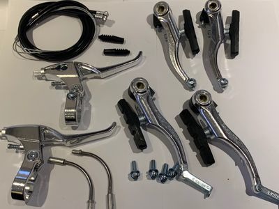 CLARKS CYCLE SYSTEMS Front & Rear V-Brake Lever Set Silver click to zoom image