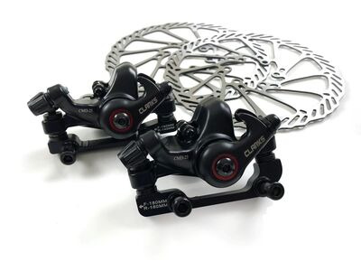 CLARKS CYCLE SYSTEMS CMD-23 Black Front & Rear Disc Brake Set with 160MM Rotors MTB and Hybrid
