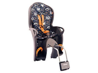 HAMAX KISS Rear Frame Mounted Childseat Rear seat Grey/Orange Animal Print click to zoom image